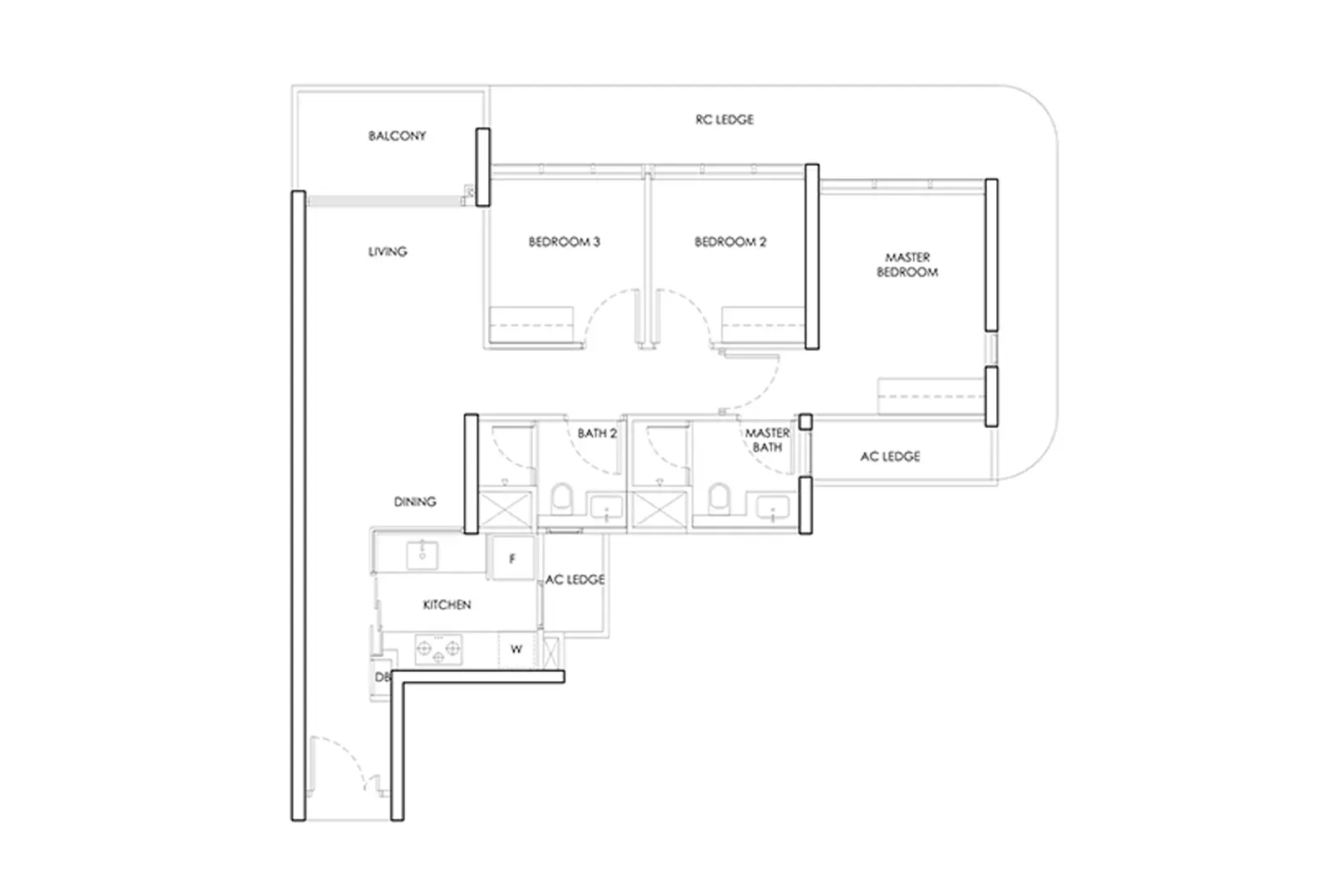 Chencharu Grand 3 Bedroom Floor Plan - Chencharu Residences Layout
