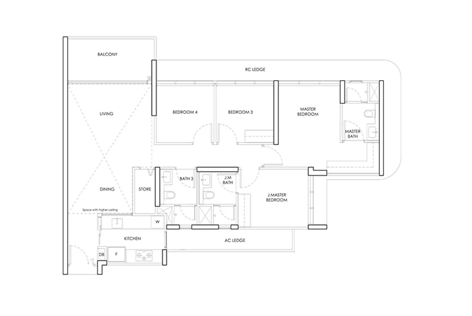 Chencharu Grand 4 Bedroom Floor Plan - Chencharu Residences Layout