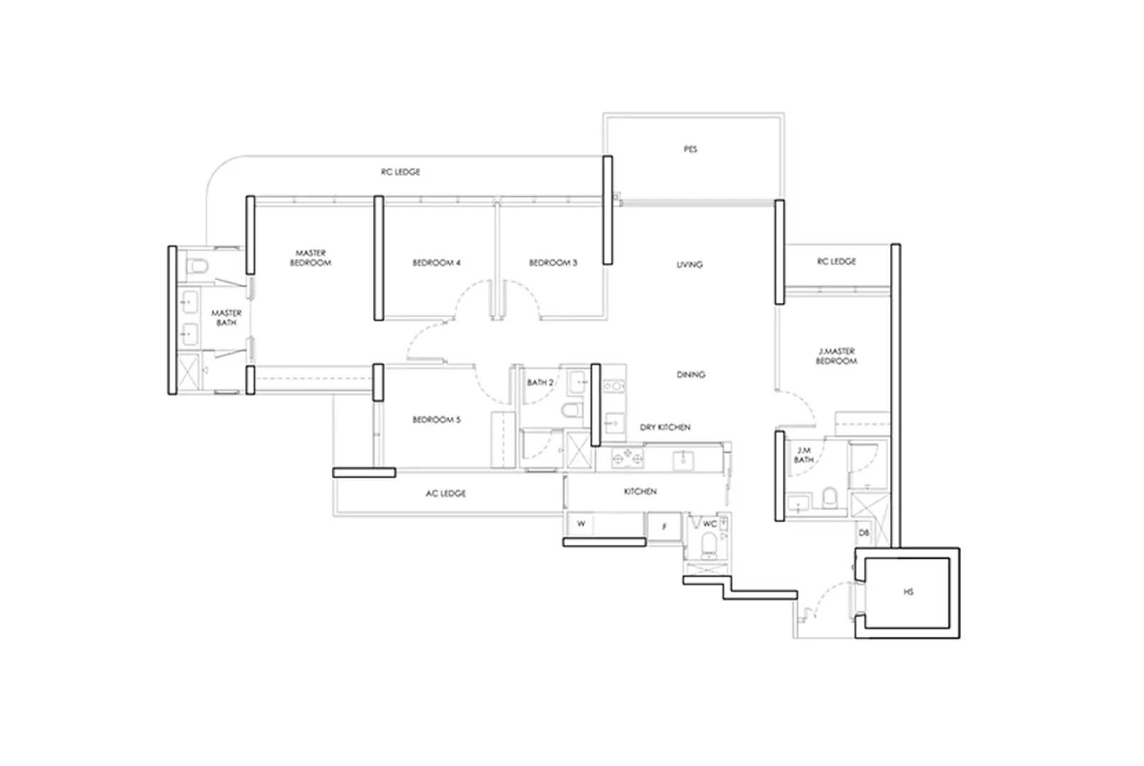 Chencharu Grand 5 Bedroom Floor Plan - Chencharu Residences Layout